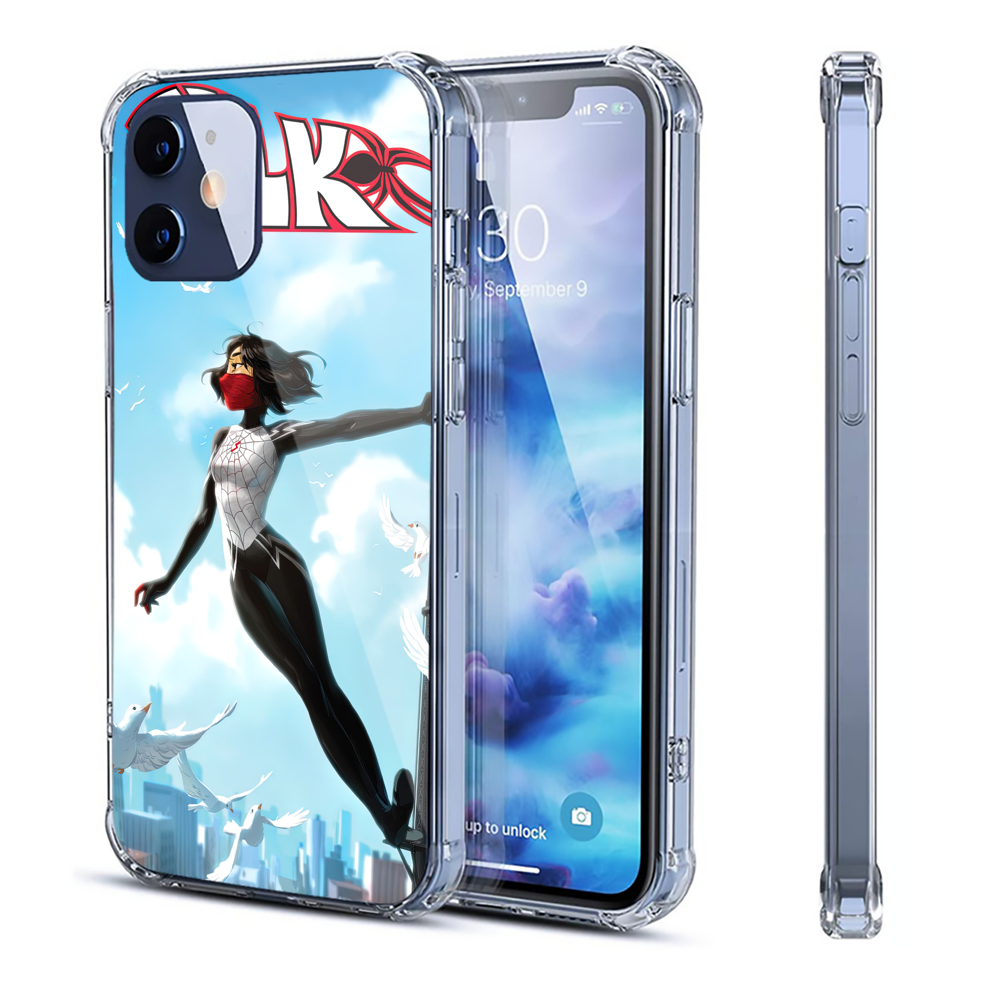 （画像用） Spider Man スパイダーマン 【iPhone 12シリーズ対応】透明スマホケース（クリアソフトケース）